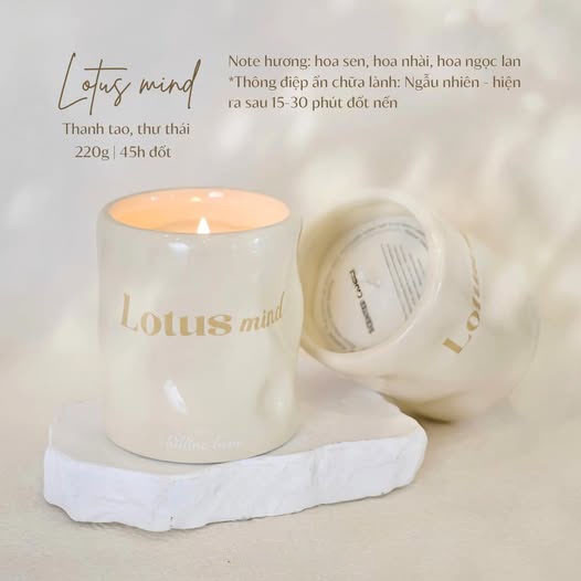 Nến Thơm Lotus Mind - BST Nến Thơm Thư Giãn Healing Pastel