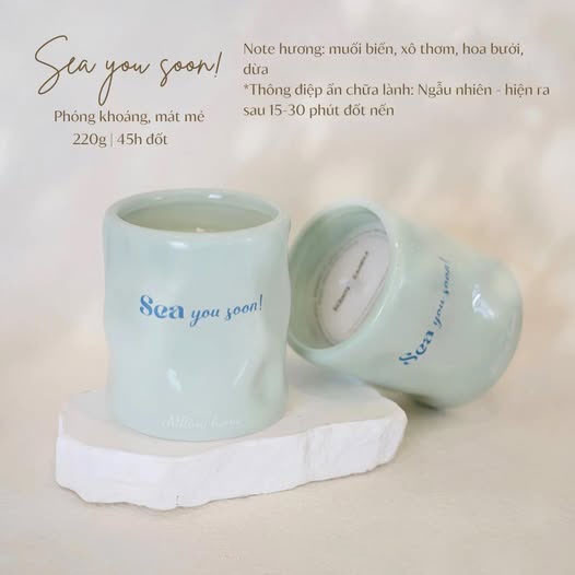 Nến Thơm Sea You Soon - BST Nến Thơm Thư Giãn Healing Pastel