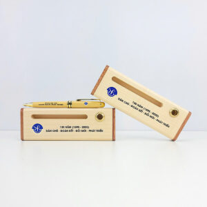 Hộp Bút Gỗ HBG011 In Logo